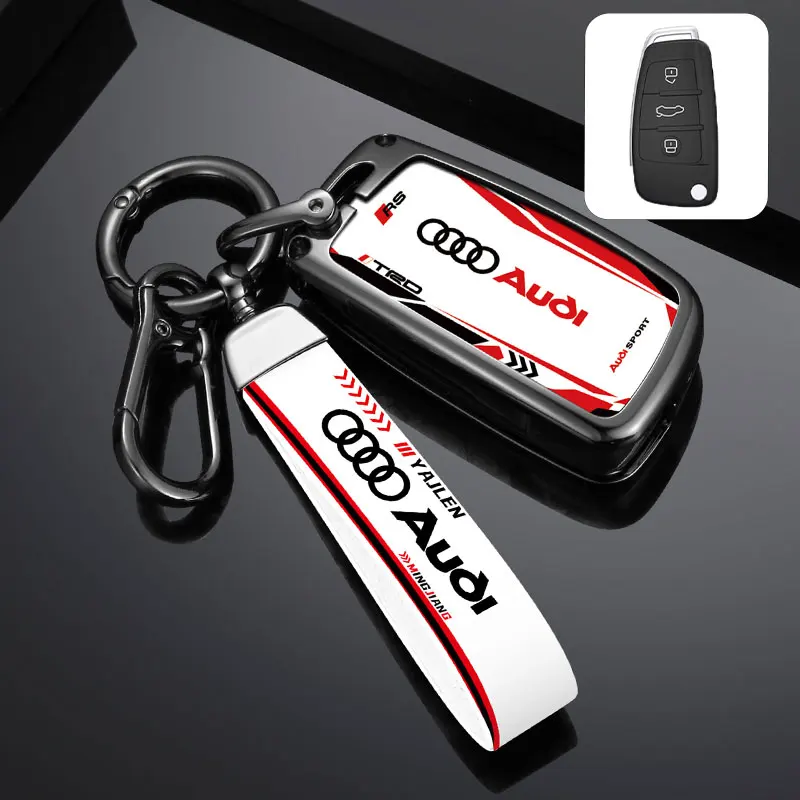 Fashion Car Key Case Cover Smart Remote Shell For Audi A3 A4 A5 C5 C6 8L 8P B6 B7 B8 C6 RS3 Q3 Q7 TT 8L 8V S3 Holder Accessories