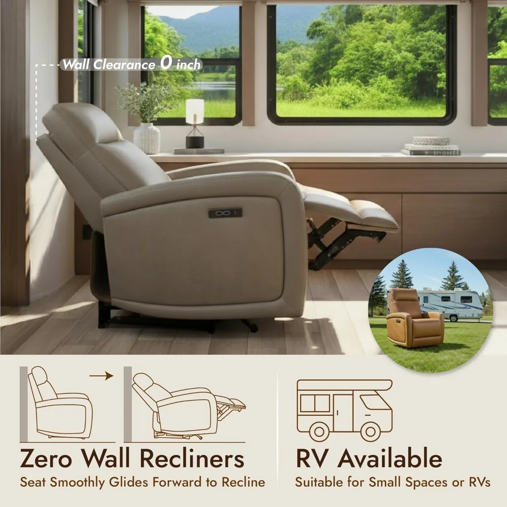 كرسي كرسي كهربائي، كراسي معانقة على الحائط مع مسند رأس قابل للتعديل من النوع C، كرسي أريكة فردي من الجلد الصناعي #6