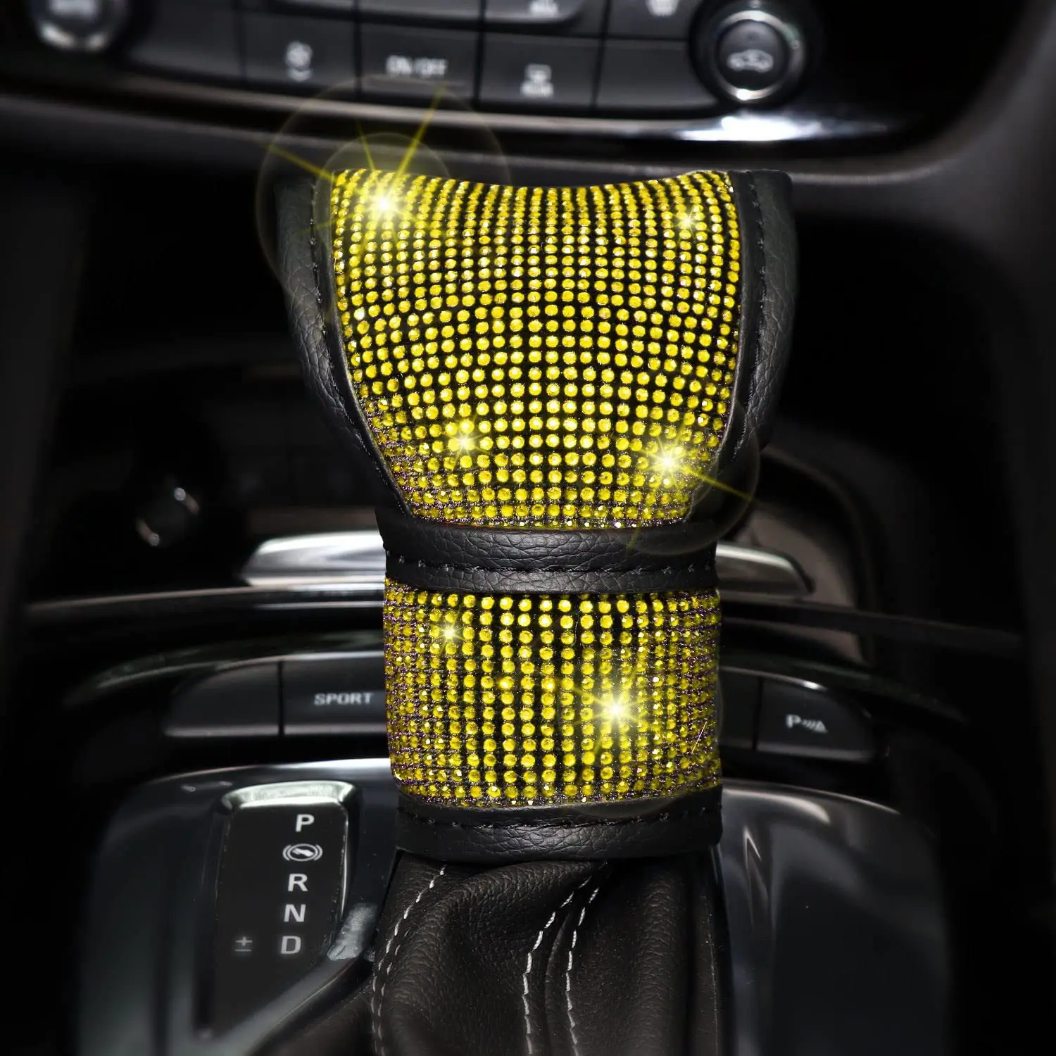 38 cm Bling Auto Zubehör Set Für Frauen Strass Lenkrad Abdeckung Sicherheitsgurt Abdeckungen Getriebe Shift Abdeckung Diamant Tasse Pads – Detail 18