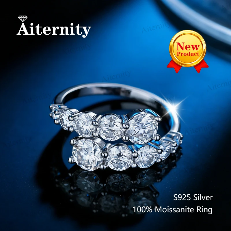 

НОВИНКА: Кольцо с муассанитом для женщин, сверкающее обручальное кольцо-браслет, 100% стерлинговое серебро S925, классическое ювелирное изделие