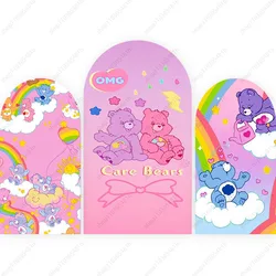 MINISO Care Bears Arch Photography Backdrop Cute Cover Kids Birthday Party Decor Wall Polyester Photo Background Decor Props