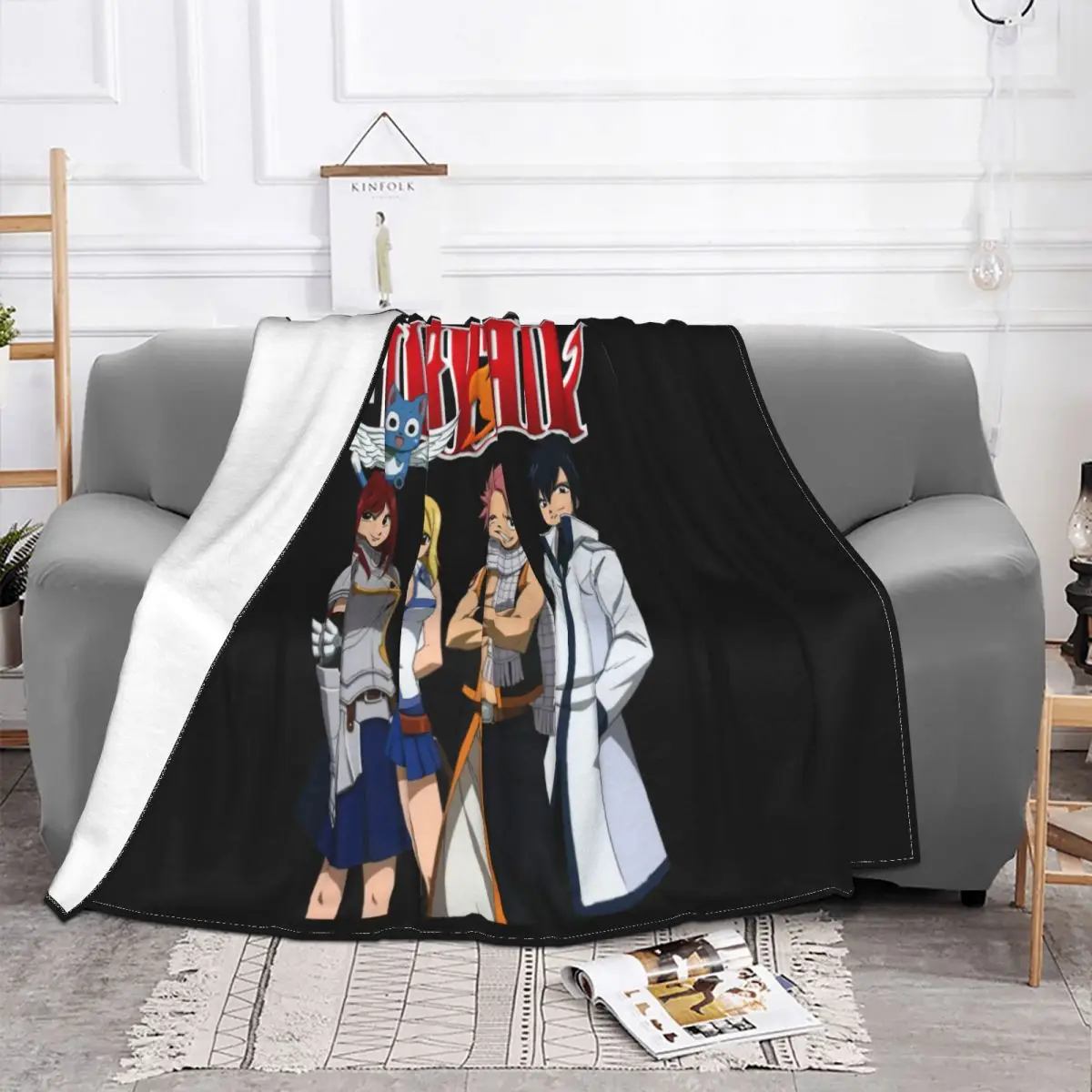 New Fairy Men Tail Natsu Gray Erza Guild Anime Manga Mens S2Xl Ma Fashion Womens Mens Party Hot Sale Throw Blanket