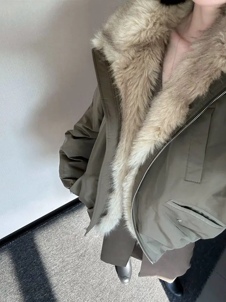 Bud Thickened Fur Collar Cotton Clothes Down 2025 Grams Winter New Jacket Tooling
