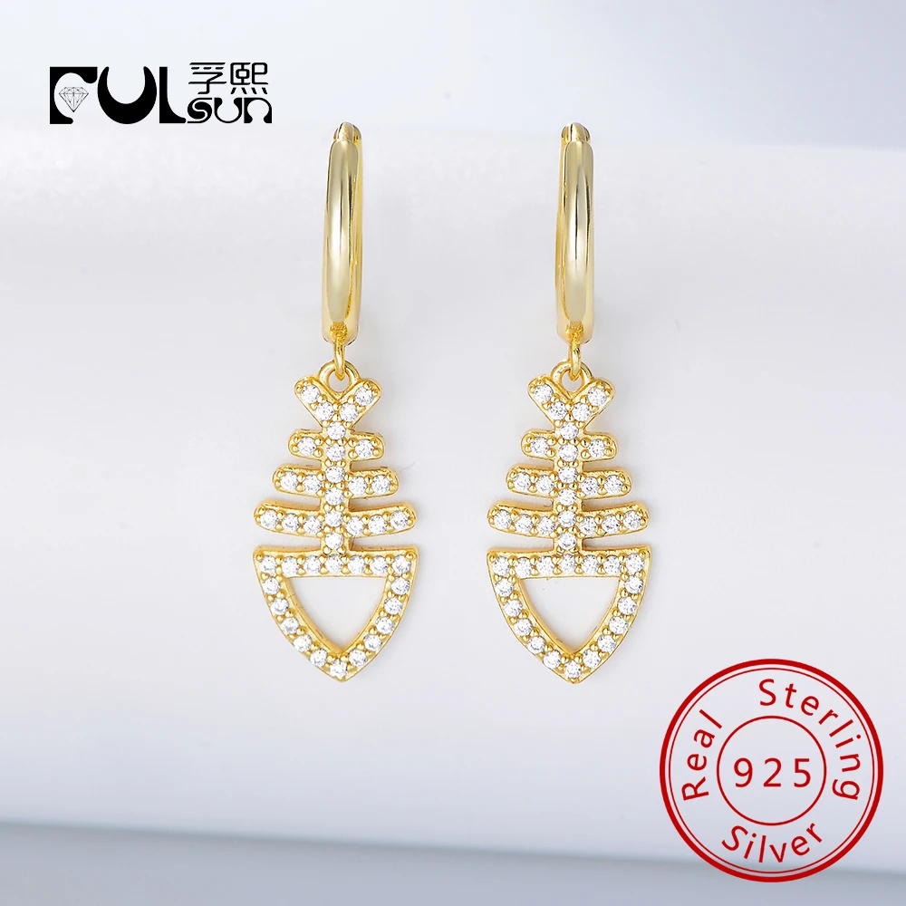 

Серьги-обнимашки из стерлингового серебра 925, позолоченные, милые животные, рыбья кость, серьги-обнимашки для вечеринки