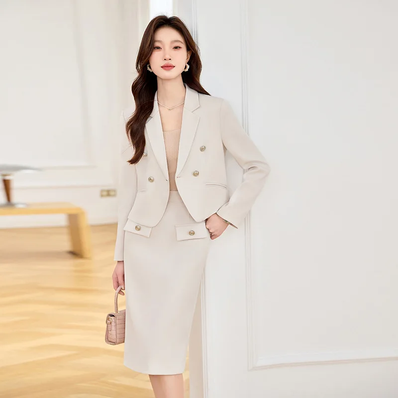 Women's Short Blazer for Spring and Autumn2025New professional attire set, stylish and elegant two-piece formal suit