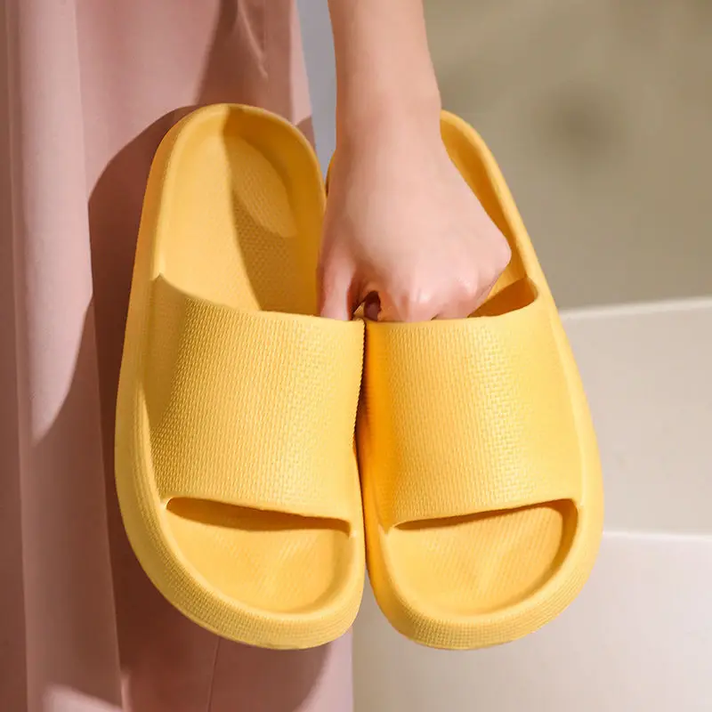 Home-use men's and women's thick-soled couple's household quiet-sounding bathroom slip-on shoes with a feces-sensing feature view 5
