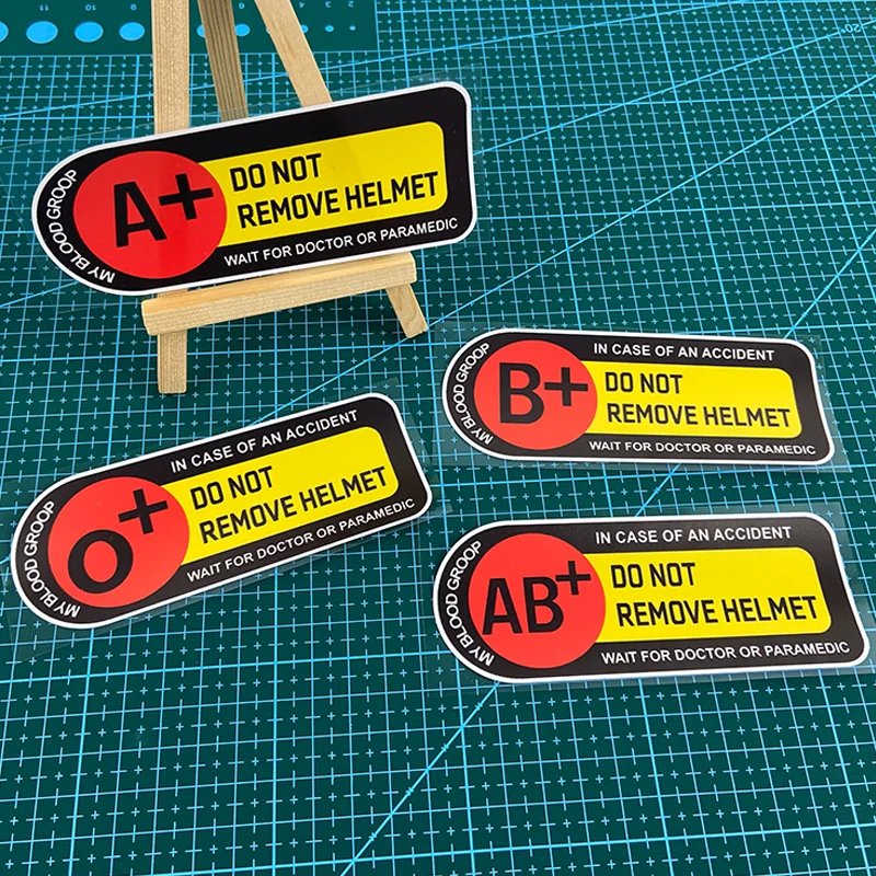 Autocollant en vinyle imperméable avec symbole de groupe sanguin, autocollant d'avertissement à la mode pour casque de moto, réservoir de carburant, scooter, vélo, décoration extérieure