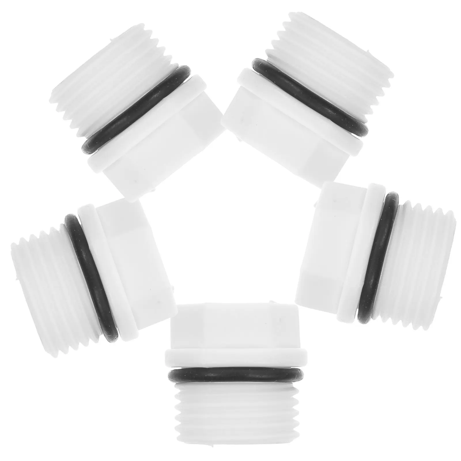 5Pcs Ppr Male Thread Pipe Plug End Caps Hexagonal White for Garden Hose Sprinkler Water Pipe Connector Garden Hose Plugs