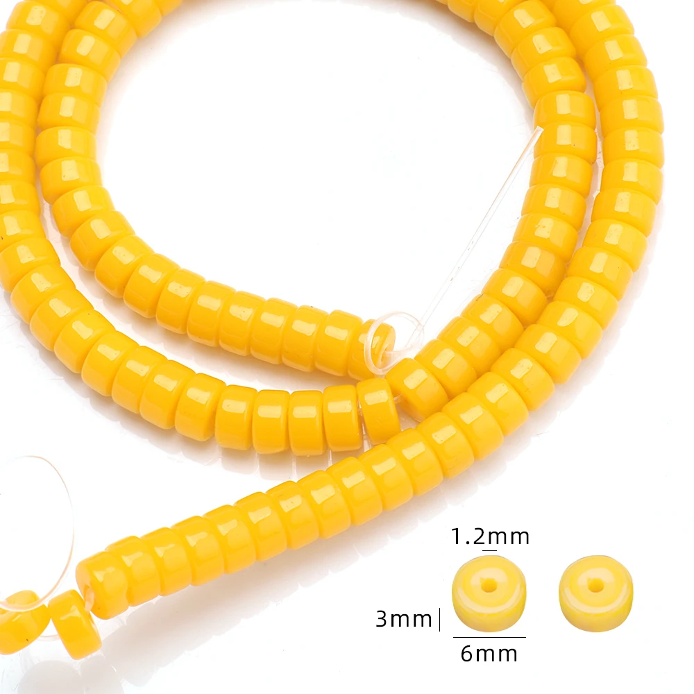 110pcs/lot 3x6mm Flat Round Lampwork Beads Czech Glass Beads For Diy Jewelry Making Necklace Bracelet Handmade Garment Decor