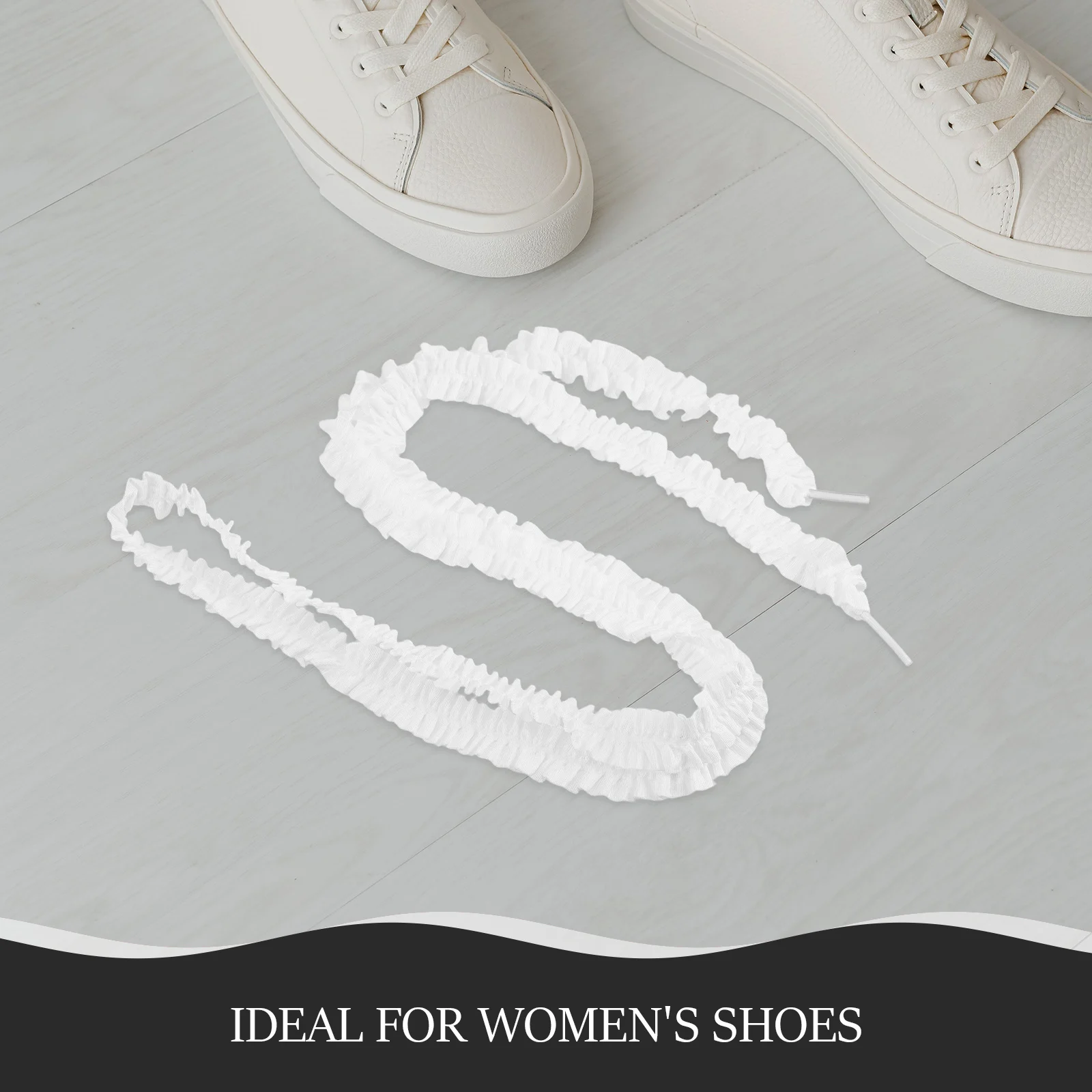 

2pcs 2 Pairs Fungus Lace Ruffle Shoelaces Decorative Boot Replace Wide Polyester Casual Women Shoe Laces Sneakers Kids