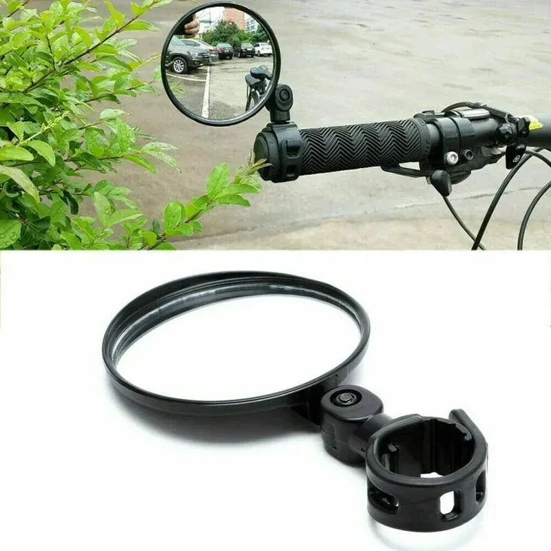 Espejo retrovisor ajustable para bicicleta, montaje en manillar auxiliar giratorio, gran angular, convexo, accesorios para ciclismo, 2 piezas