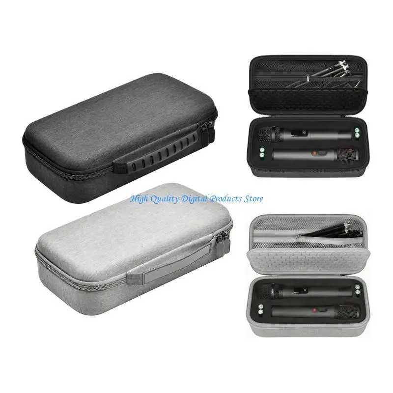 U2JE Portable Mics Carrying Organizers with Mesh Pocket and 2 Slots for