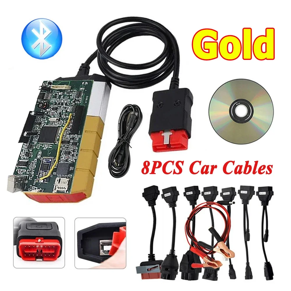 2025 NEWEST Gold Scanner 2021.11 Keygen Vd Ds150e Cdp With Bluetooth for TNESF DELPHIS ORPDC Obd2 Car Truck Diagnostic Tools