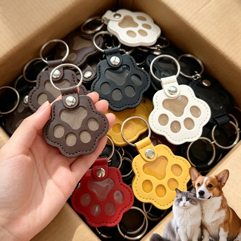 10pcs Cute Memorial Dog Cat Hair Storage Key Chain Container Cat Paw Shaped Keyring Portable Handmade DIY  Keychains Accessories