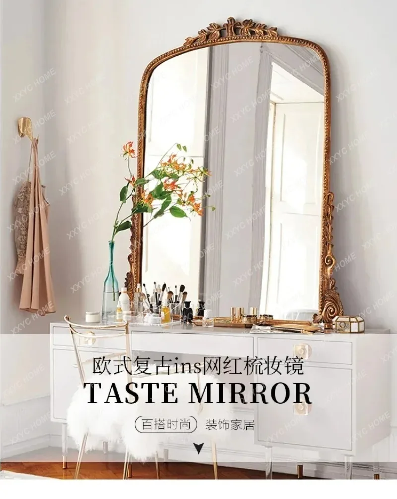 

makeup mirror dresser large wall-mounted carved makeup mirror
