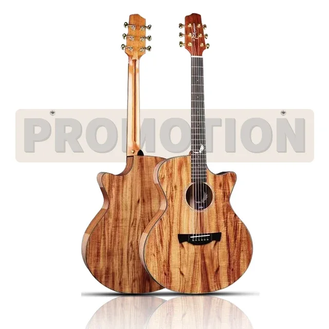 

Wholesale Promotional Musical Instrument 40 Inch Acacia Rosewood Acoustic Guitar Folk Cutaway Guitars