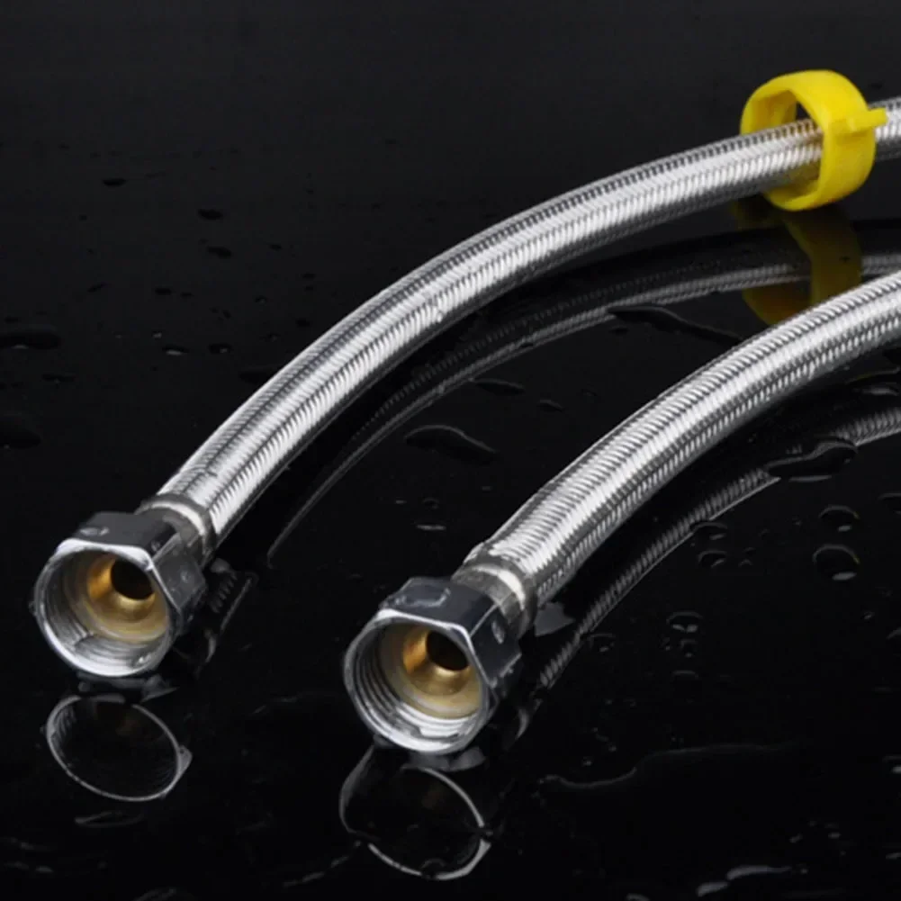 Tubo doccia tubo flessibile in metallo uscita acqua 1/2 pollici 30/50cm antideflagrante anticorrosione Nylon argento wc in acciaio inossidabile