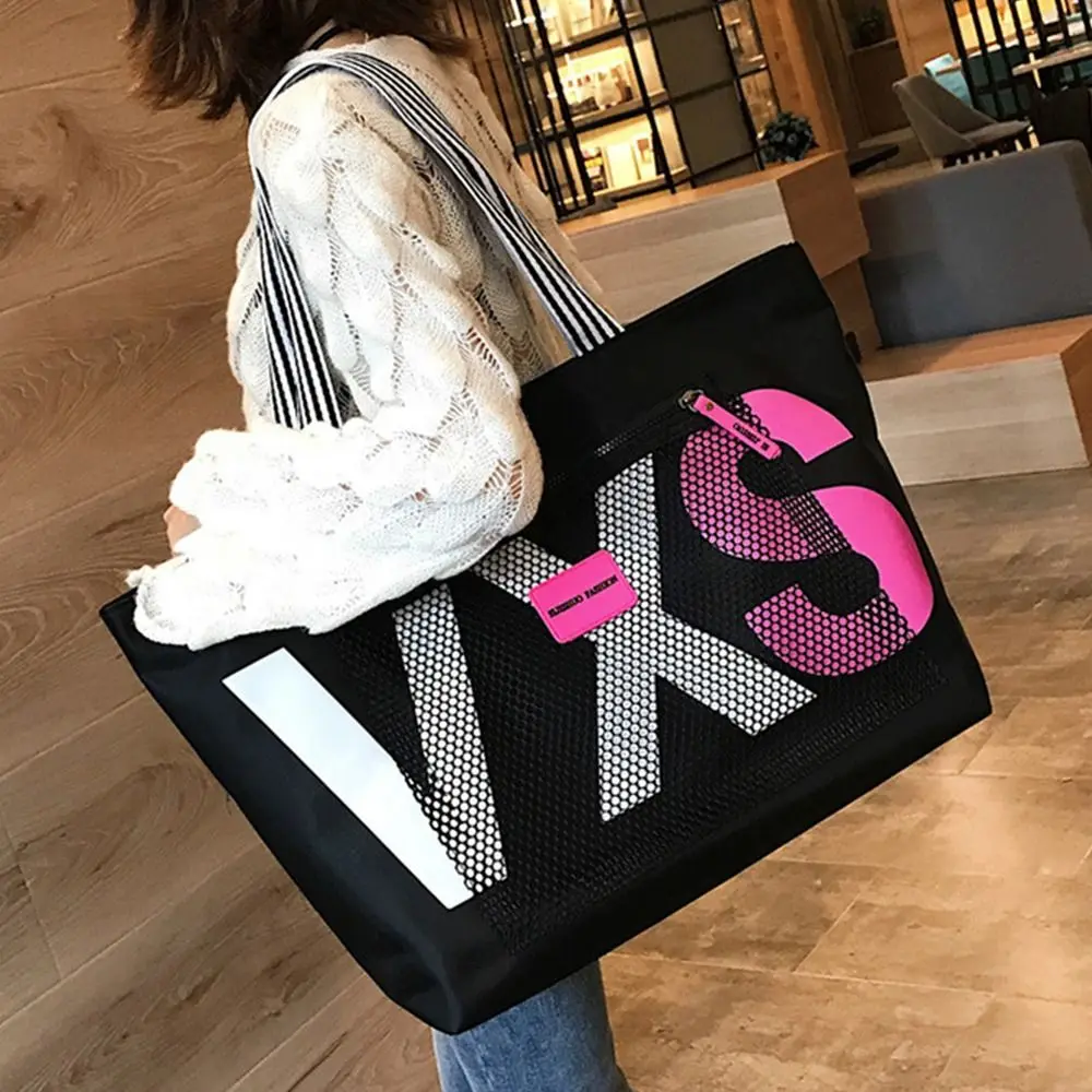 Handbags Large Capacity Letter Beach Bag Nylon Luxury Designer Travel Shopping Bags Casual Single Shoulder Bag Women