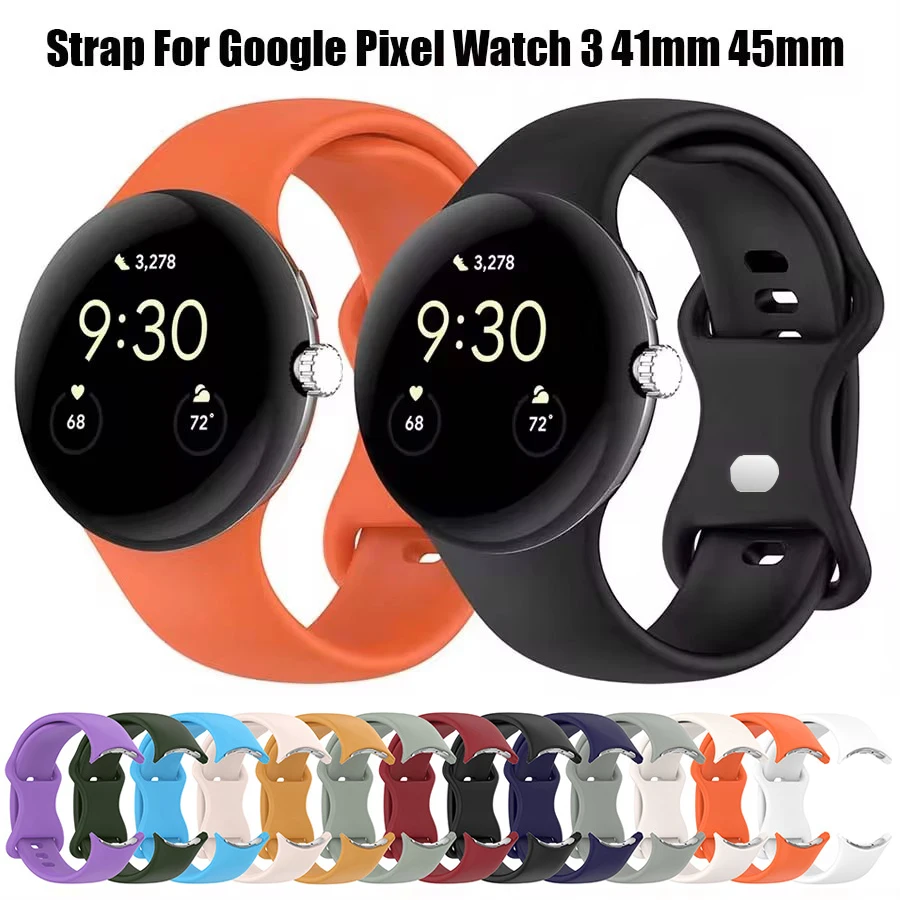 Sports Silicone Strap For Google Pixel Watch 3 41 45mm Replacement Correa Bracelet For Google Pixel 2 Smart Watch Band Accessory