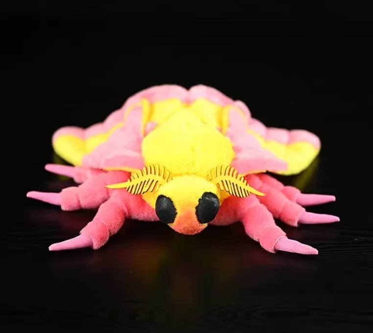 2024 New arrival Silk Moth Fidelity Silkworm Fly Plush Toys Lifelike Insect Animals Soft Stuffed Toy Cute Doll  Gifts Kid