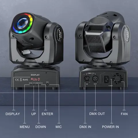 U'King 120W LED-strålande rörlig huvudlampa RGB-färgblandning 8 mönster DMX-effektljus roterande scenljus för DJ-showfest KTV 10 best sales rörligt huvudstativ - №5