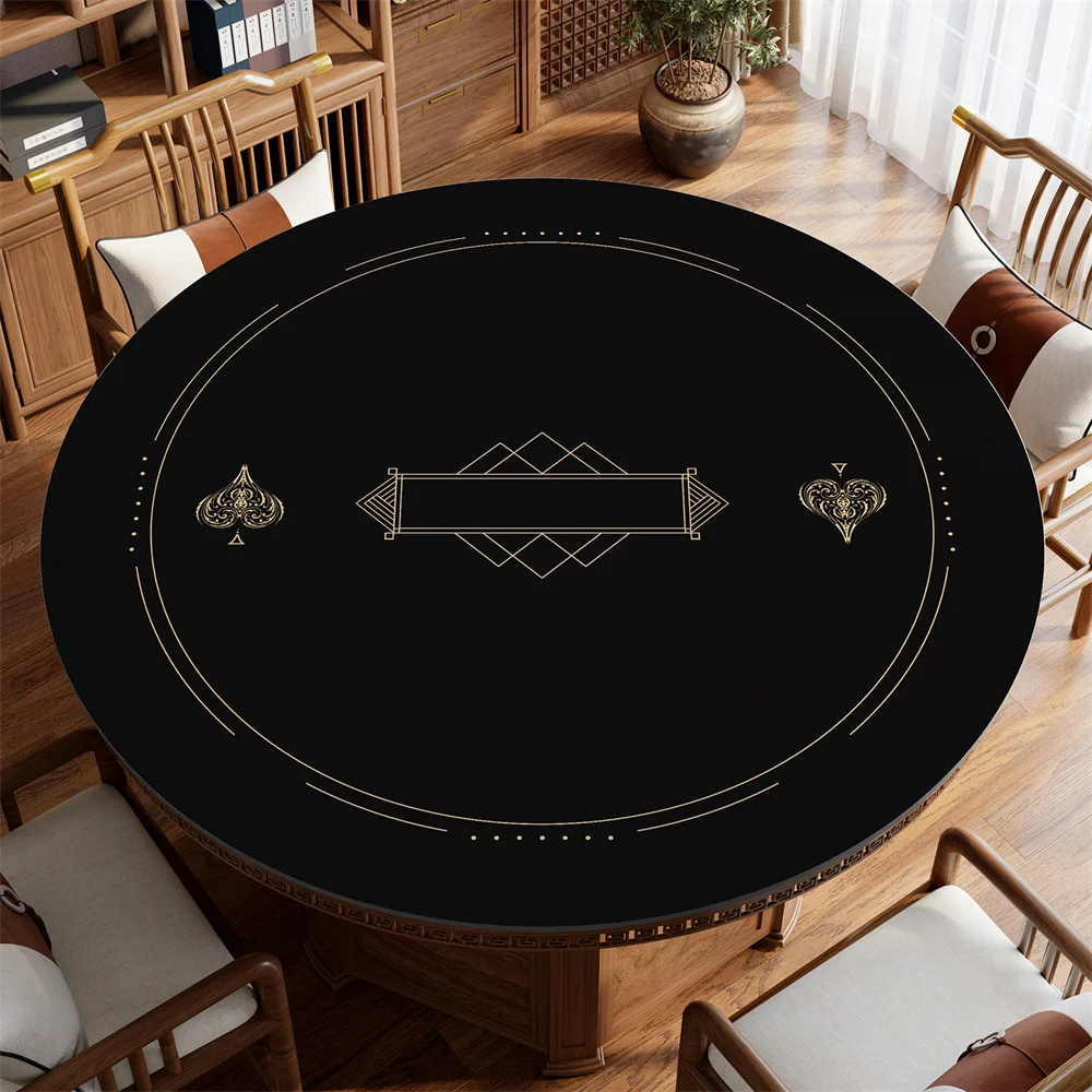 

Portable Casino Rubber Texas Poker Round Table Mat Entertainment Professional Mat Mahjong Board Games Table Mat Accessories