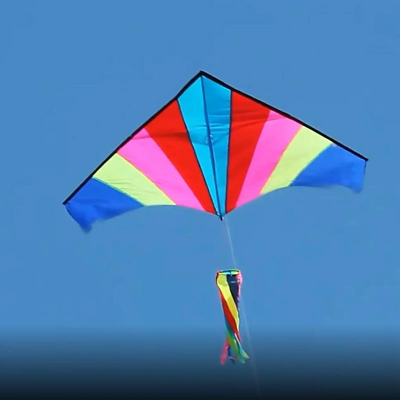 

Colorful Delta Kite Easy Single Line with String Huge with Tail Large for