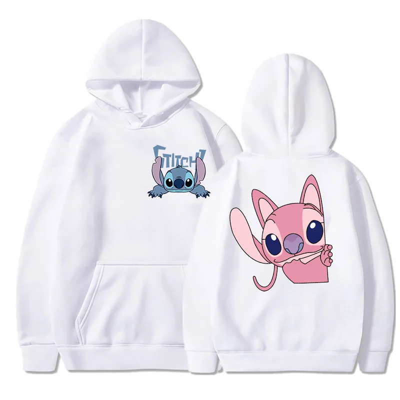 Streetwear Hoodie Winter Disney Stitch Hoodies Women Harajuku Cute Anime Sweatshirt Manga Streetwear Hoody Female Unisex