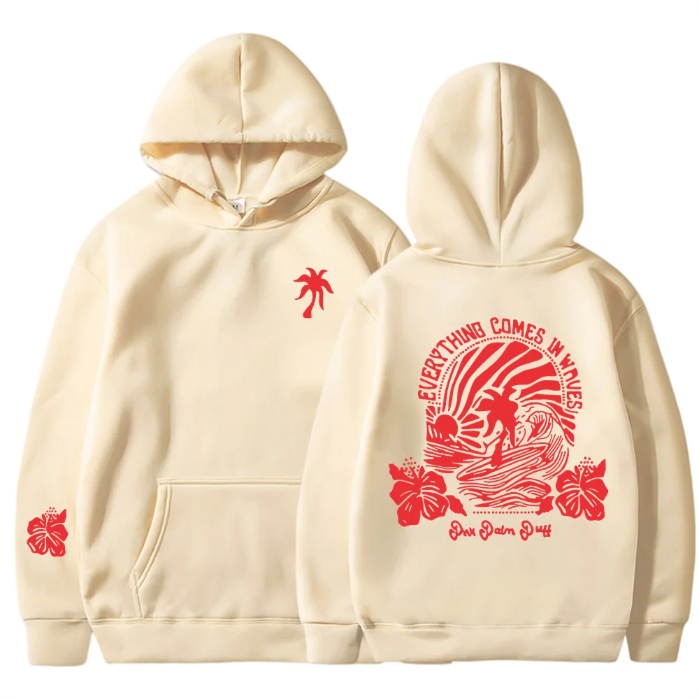 2024 new youth hoodie with off shoulder sleeves and threaded Chasing Sunsets brand hoodie hoodie print