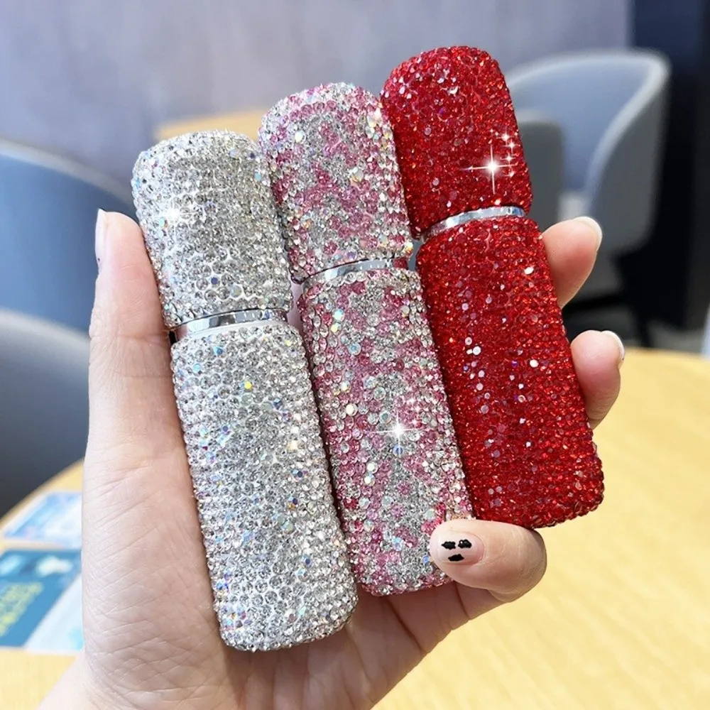 New 10ml Perfume Bottle Full Rhinestone Portable Refillable Bottles Empty Glass Storage Container Makeup Tool