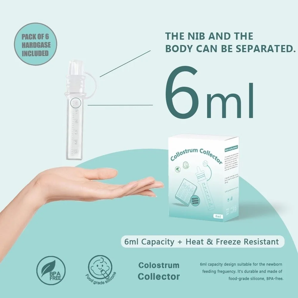 Reusable Colostrum Collector Food Safe 6ml Breast Milk Collection Easy To Clean Baby Essentials Baby Feeding Device