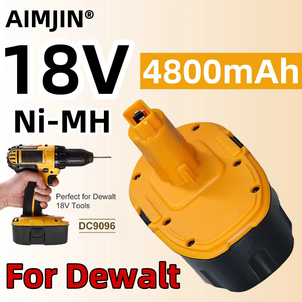 

For Dewalt 18V 4800mAh Ni-MH Battery DC9096 DE9039 DE9096 DE9098 DE9503 DC212 DC330 Cordless Drill Replacement Battery