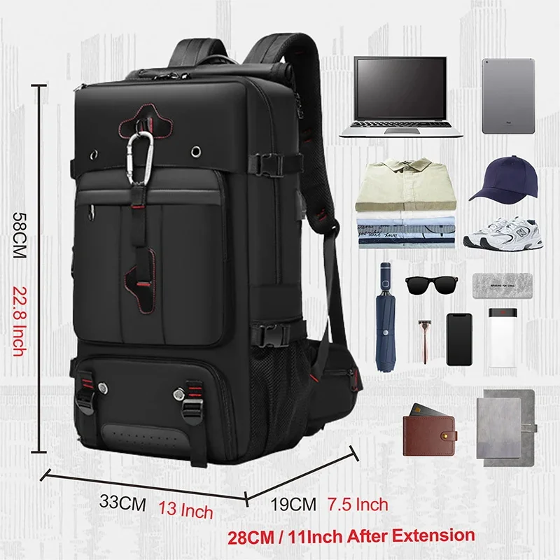 New Men's Travel Backpack, Large Capacity Dual Shoulder Bag, Multifunctional Waterproof Outdoor Hiking Backpack for Adventures