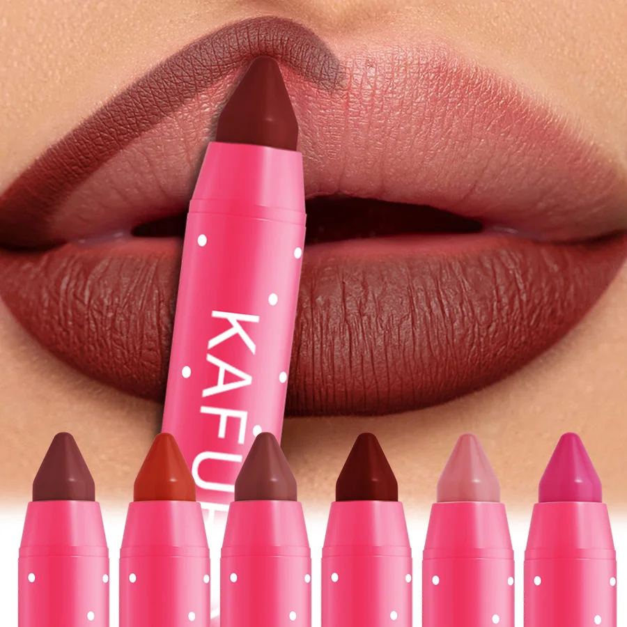15 cores batom lápis à prova dwaterproof água sexy vermelho fosco contorno matiz batom caneta de longa duração lipliner caneta antiaderente copo maquiagem labial