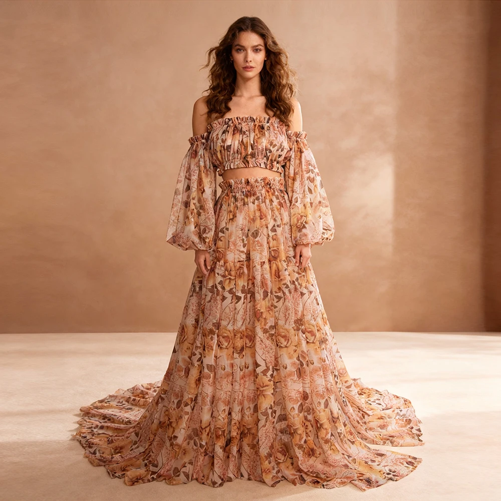 

Summer Chiffon Floral Boho Formal Dresses for Photography Bespoke Occasion Dresses for Pregnant Women for Photo Shoot YW230317-2