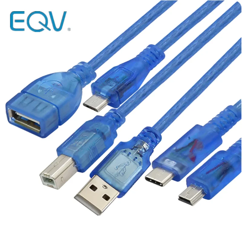 Niebieski kabel do transmisji danych drukarki USB do Arduino 2560 z mikro mini USB do UNO/MICRO DUE/MINI NANO/TYPE-C