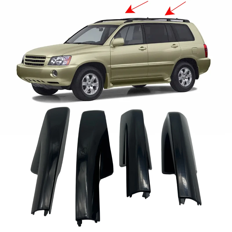 

Car Roof Rack Rail End Cover Shell Cap Replacement for Toyota Highlander XU50 2001-2007 Exterior Decorative ( Black )