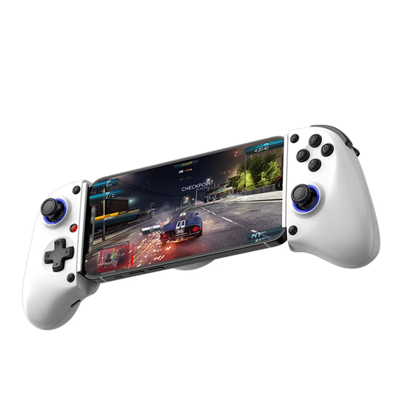 Controlador de jogo telescópico aa84 d11, gamepad de telefone rgb com turbo/6 eixos giroscópio/vibração para android ios ps3 ps4 switch