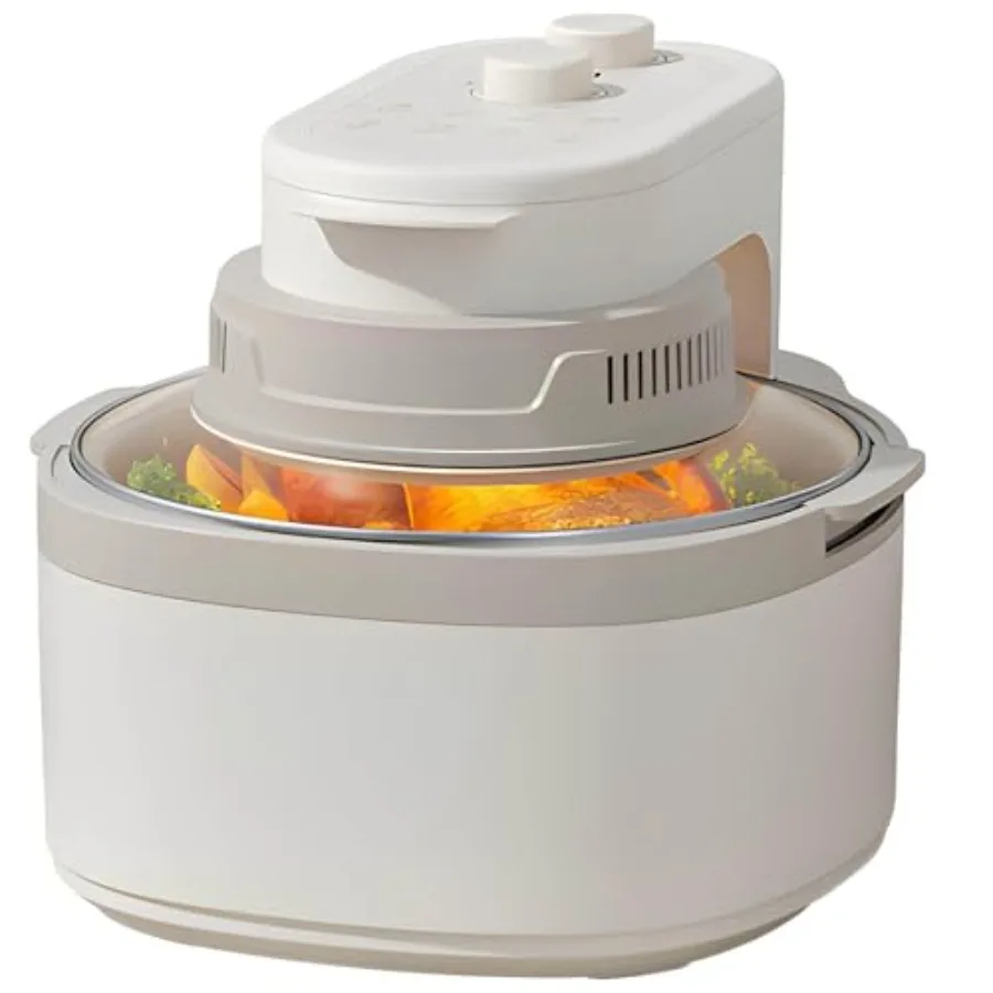 مقلاة هوائية قابلة للدوران 8 في 1 مجموعة فرن محمصة 7.5QT مقلاة هوائية زجاجية كبيرة سريعة تكنولوجيا الهواء الساخن طباخ ذكي بحجم عائلي M #1