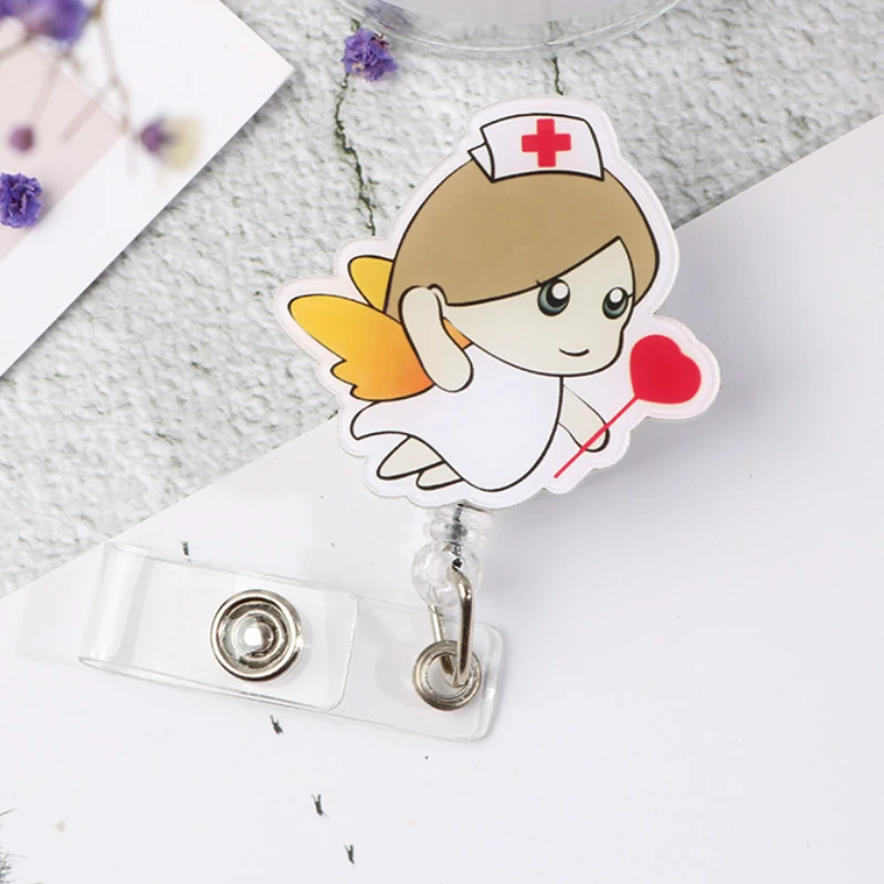 Medical Workers ID Tag Chest Pocket Card Clips Nurses Doctors Work Card Retractable Badge Reel Employee's Card Tag Clips