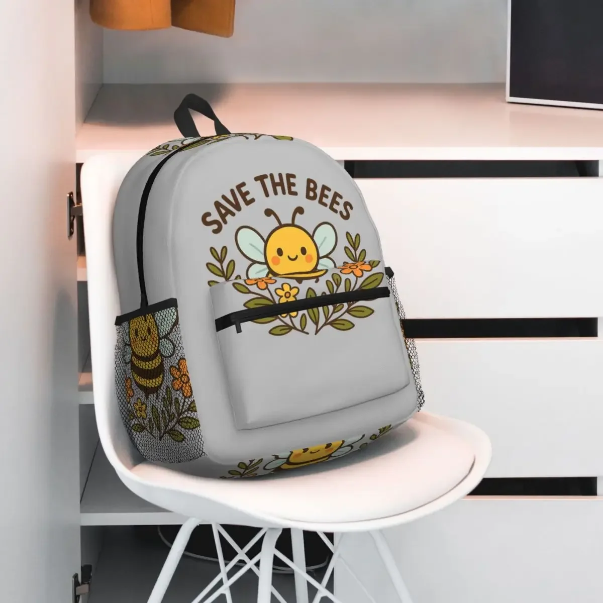 

Спасите пчелы, милый экологически чистый рюкзак с пчелой, рюкзак большой вместимости, детская сумка для книг, школьная сумка, сумки на плечо для мужчин и женщин