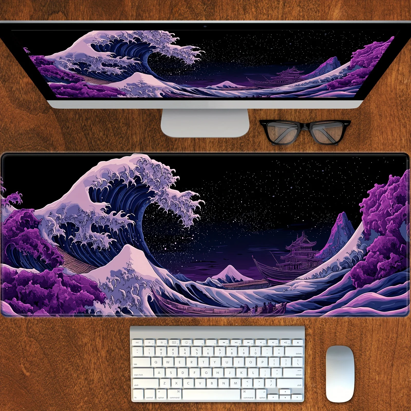 Japanese Anime Mouse Pad Large Game for Computer Gamer Pc Anti-slip Rubber Base Keyboard Washable Edge Work Game Office Home