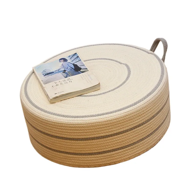 Cotton Rope Pouf Cushion Large Round Floor Seat Thick High Elastic Filling for Bay Window Tatami Living Room Bedroom Home Decor