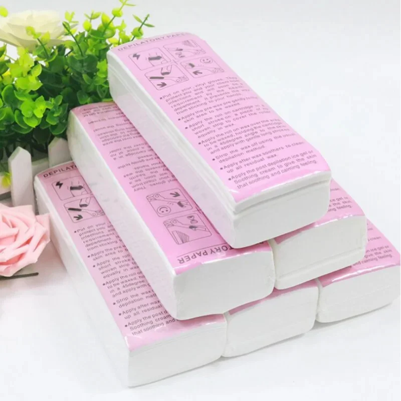 200/100pcs phụ nữ người đàn ông tóc loại bỏ sáp giấy không dệt chất lượng cao cơ thể chân cánh tay tóc loại bỏ máy cạo lông sáp Dải giấy cuộn