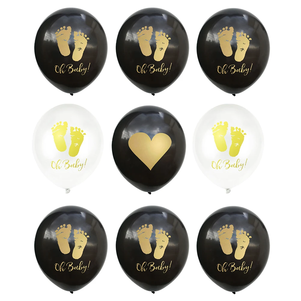 

30pcs Golden Footprint Heart Balloons Party Decoration Reusable Birthday Wedding Celebrations Latex Balloons