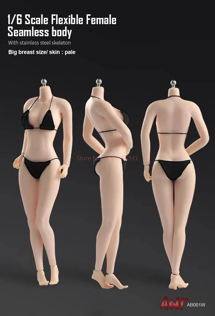 

New ANT YCL001 1/6 Scale Female Action Figure Body 12 Inch Super Flexible with Large Bust Right Angle Shoulder for Makeup