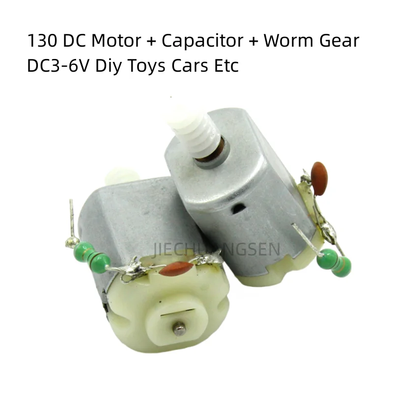 

10PCS/LOT 130 DC Motor + Capacitor + Worm Gear DC3-6V Diy Toys Cars Etc.