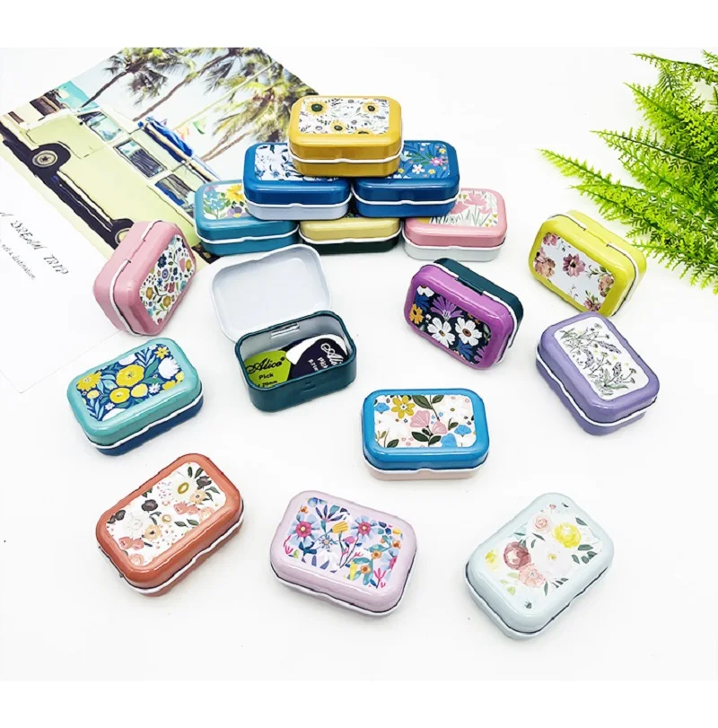 Mini boîte en étain colorée scellée Figurines, boîtes d'emballage, boîte à bonbons, petites boîtes de rangement, boîtes à monnaie, boucles d'oreilles, boîte-cadeau oco