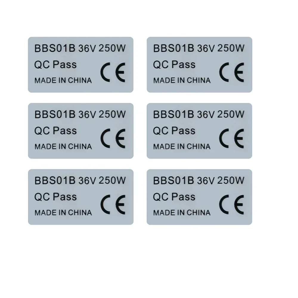 6pcs Stickers for 36V250W 8FUN Motors Electric Bicycle Stickers for Bafang BBS01B Mid Drive Motors Ebike Label Accessories