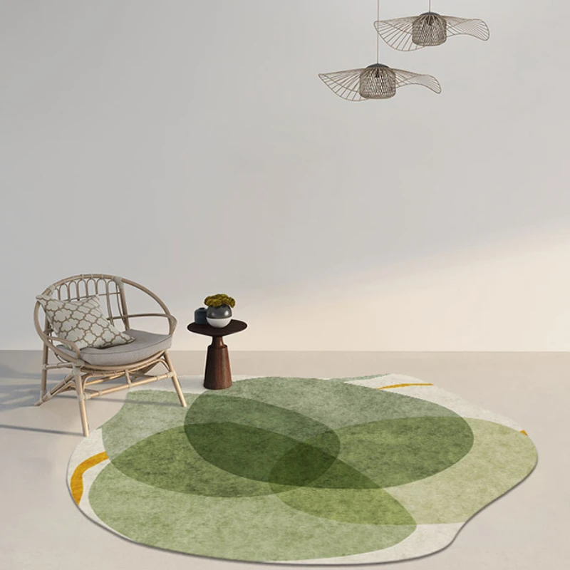Round Living Room Carpet Modern Minimalist Irregular Large Area Bedroom Decorative Rug Hairy Girl Art Popular Winter Floor Mat